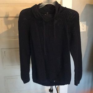 Navy knit drawstring sweater